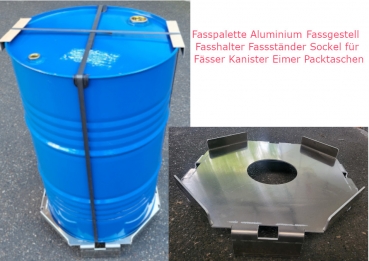 Aluminium-Fasspalette Fassgestell Fasshalter Sockel für Fässer Kanister Eimer Packtaschen